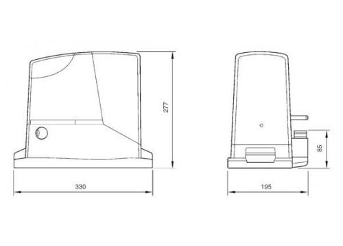 Размер комплекта автоматики для ворот NICE ROBUS 400 KCE